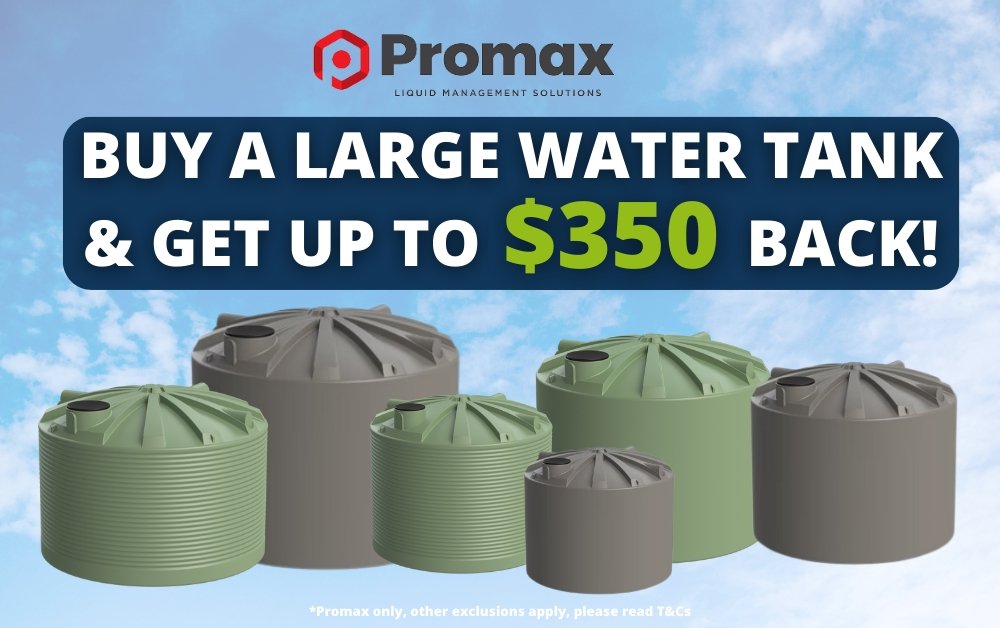 Get a Prezzee Gift Card Worth up to $350 when a Large Promax Tank is Purchased - Rural Water