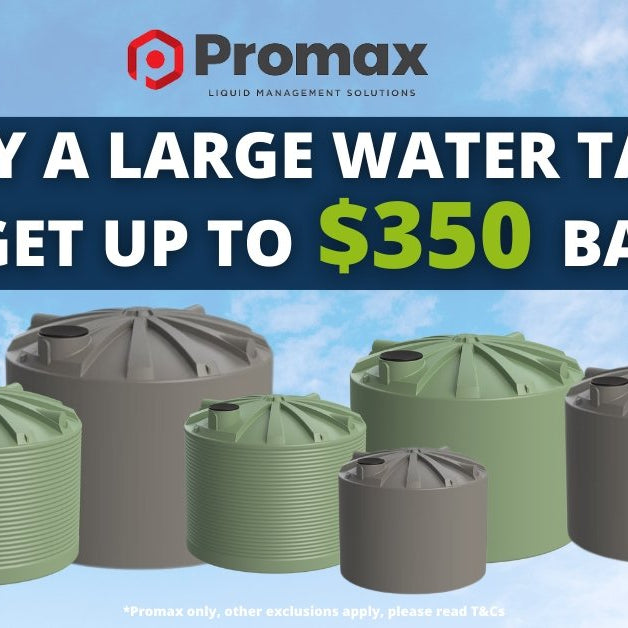 Get a Prezzee Gift Card Worth up to $350 when a Large Promax Tank is Purchased - Rural Water